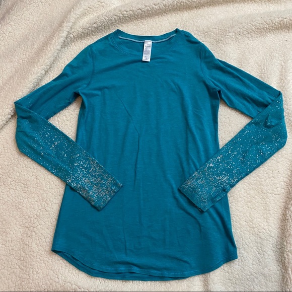 lululemon athletica Other - Ivivva lululemon long sleeve blue silver top 12